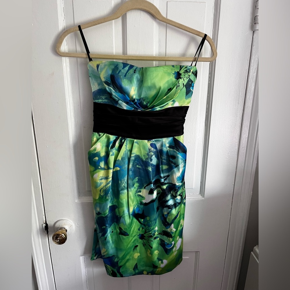 Green and Blue short dress